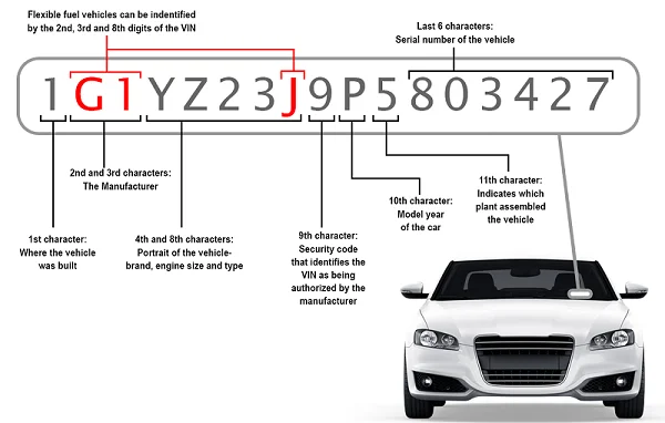 VIN number explanation diagram